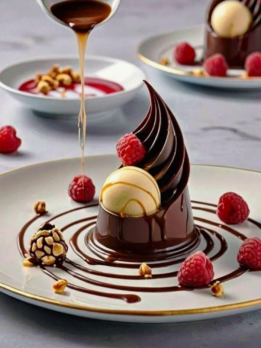 Chocolate, hazelnut, raspberry