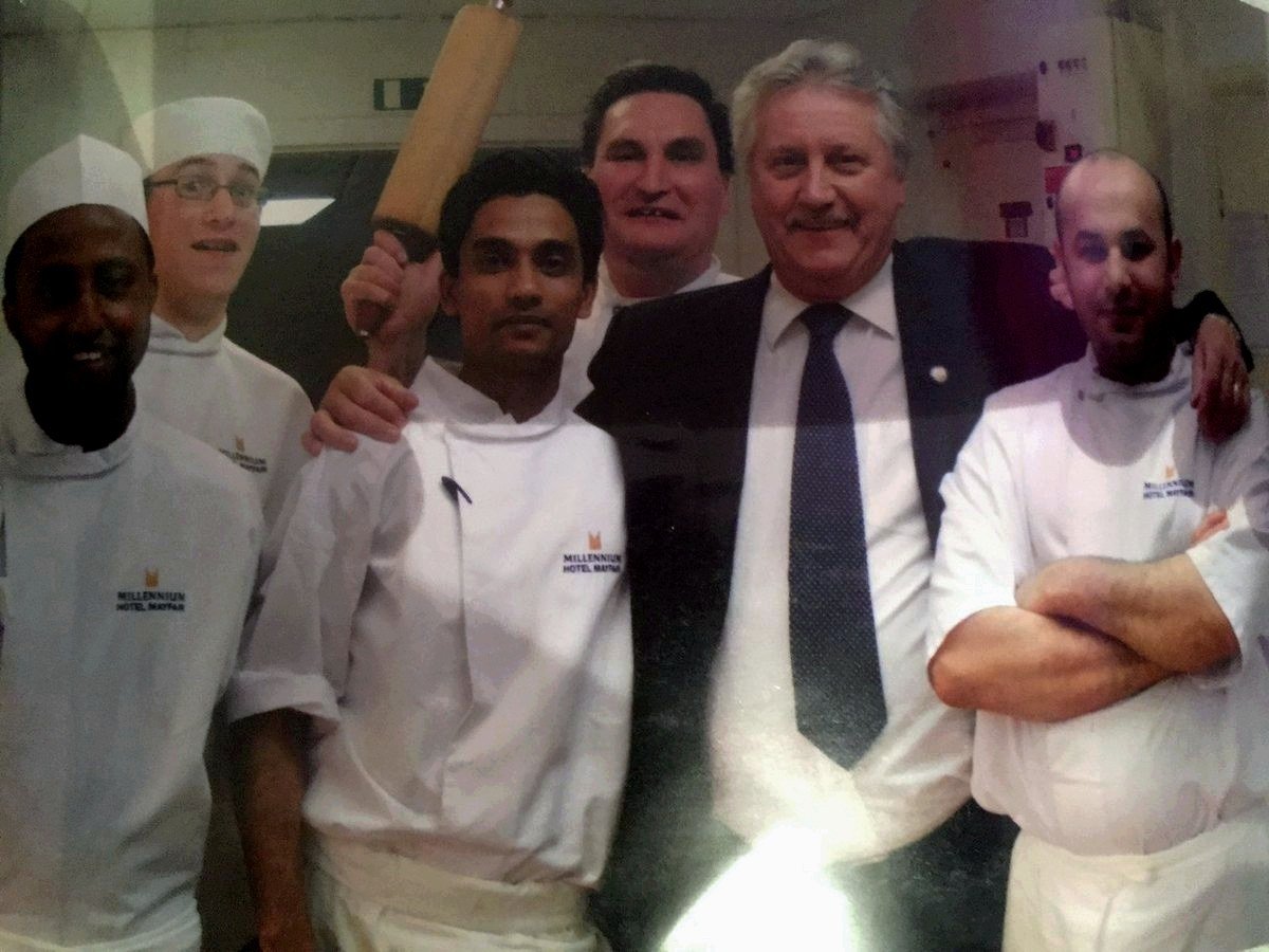 Chef Rasel with the brigade and the executive chef
